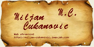 Miljan Čukanović vizit kartica
